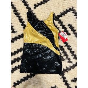 New! Motionwear Black Tencel Dance Top Adult Large